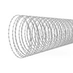 Paslanmaz Çelik Bıçak Dikenli Tel Çit - Bahçe Güvenliği için Dikenli Telli 25 m Spiral Galvanizli Tel Örgü, Gümüş, Yükseklik 45 cm, Tel Çözümü