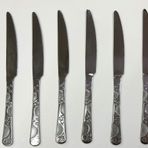Paslanmaz Çelik Boncuk Md22cm Yemek Bıçağı 6 Adet Orta Kalite Bıçak Günlük Kullanım İçin Sofra Seti