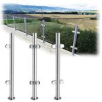 Paslanmaz Çelik Cam Merdiven Korkuluk Direk Sistemi Cam Kelepçe Kauçuk ve Korkuluk 6 17mm için Gümüş Metal Korkuluk Sertleştirilmiş Cam Uç Direği 110cm/43inch B Merdiven Yüksekliği 90 110CM Uyar