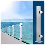 Paslanmaz Çelik Cam Panel Tutucu Modern Cam Çit Zemin Montaj Kare Kelepçe Merdiven Yard Balkon Orta Post Cam Korkuluk Direği