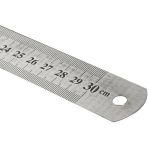 Paslanmaz Çelik Cetvel (Ön Yüzü Cm / Arka Yüzü İnch) 30Cm