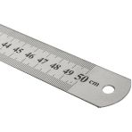 Paslanmaz Çelik Cetvel (Ön Yüzü Cm / Arka Yüzü İnch) 50Cm