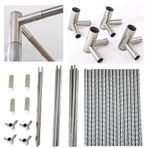 Paslanmaz Çelik Cibinlik Çerçevesi 4 Köşeli, Kalınlaştırılmış Spiral Desenli Direk Standı, Metal Tişört Tek/Çift/Kral Yatak için Uygun