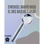 Paslanmaz Çelik Çok Fonksiyonlu El Duş Başlığı – 3 Modlu Püskürtme Seçeneği Mir95875419