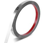 Paslanmaz çelik duvar çıtaları, kendinden yapışkanlı, 5 m x 1 cm, tavan çıtaları, kendinden yapışkanlı, kendinden yapışkanlı, ayna çıkartması, tavan çıtaları (ayna benzeri yüzey)