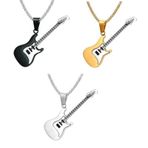 Paslanmaz Çelik Elektro Gitar Kolye Erkek Takı