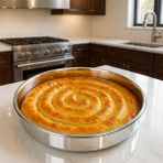Paslanmaz Çelik Fırın Tepsisi - Paslanmaz Çelik Baklava Tepsisi - Börek Tepsisi - 40 cm