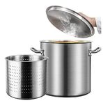 Paslanmaz çelik fritöz, hindi için, kerevit ve deniz ürünleri için süzgeçli ve kapaklı sağlam tencere, 27 Qt/45 Qt/63 Qt, yer fıstığı, mısır ve Low Country Coil için büyük çorba tenceresi