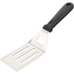 Paslanmaz Çelik Geniş Mutfak Spatulası - Isıya Dayanıklı Sert Plastik Saplı Krep ve Omlet Çe