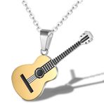 Paslanmaz Çelik Gold Gitar Kolye 316L Unisex