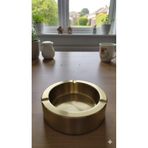 Paslanmaz Çelik Gold Küllük 12 cm Çapında 5 cm Derinlik Kırılma Riski Yok Hijyen Modern Derin Hazneli Küllük