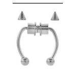 Paslanmaz Çelik Gümüş Renk Mıknatıslı Fake Sahte Septum Piercing