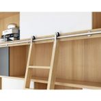 Paslanmaz Çelik Haddeleme Kütüphanesi Merdiven Donanım Kiti Ev Ofis Kitaplık 16ft/45ft Boyutu Yuvarlak Boru Üst Rulo Tam Set Parça Kolay Erişim ve Organizasyon için Sürgülü Parça