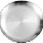 Paslanmaz Çelik Kalınlaştırılmış Yuvarlak Tabak (14 cm ila 45 cm), Meyveli Kek Makarna İçin, Tekrar Kullanılabilir ve Bulaşık Makinesinde Yıkanabilir, Gümüş (Renkli), 14 cm x 1,5 cm