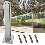 Paslanmaz Çelik Kare Cam Korkuluk Kiti Orta Post 85cm/33 Güverte Veranda Açık Platformu Çit il Korkuluk Paneli Kelepçeleri Merdiven Korkuluk Sistemi