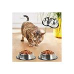 Paslanmaz Çelik Kedi Mama Ve Su Kabı, Köpek Çelik Mama Kabı, Kaymaz Lastikli Taban, Dayanıklı Besleme Tası, Kolay Temizlenebilir, 8 Oz/250 Ml