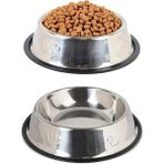 Paslanmaz Çelik Kedi ve Köpek Mama Kabı - Kaymaz Tabanlı, Dayanıklı Besleme Tası (22 Cm) - Çok Renkli