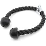 Paslanmaz Çelik Kopçalı Triceps Çekiş Halatı Rope Pushdown Aparat (Uzunluk 69 cm ) - Siyah