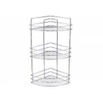 Paslanmaz Çelik Krom Banyo Köşesi 3 Katlı Şampuanlık 21x21x52cm Port Raf Sistemi Metal Banyo Rafı