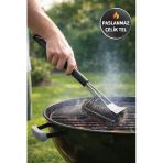 Paslanmaz Çelik Mangal Izgara Temizleme Fırçası Uzun Saplı Tel Grill Fırça 44 cm