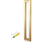 Paslanmaz Çelik Modern Giriş Kapı Kolu Ağır Hizmet Banyo Duş Sürgülü Ahır Kapı Kolu Bağlantı Elemanları ile İki Taraflı Cam Kulp Kapı Çekme Kolu (Altın 120 cm/47 inç)