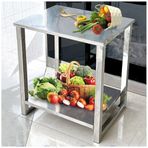 Paslanmaz Çelik Mutfak Tezgahı ve Hazırlık Masası - Ev Balık Tankları ve Fabrika Atölyeleri için Metal Raflar (31.5" x 15.7" x 27.6")