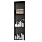 Paslanmaz Çelik Nişler Fayans Gerekmez Raflı Nişler Banyo Depolama Nişleri Gömme Duş Rafı Oturma Odası Mutfaklar Ortak Alanlar için Uygun (Renk: Siyah Boyut: 28x90cm)