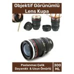 Paslanmaz Çelik Objektif Görünümlü Sevgili Hediye İlginç Lens Kupa Çelik Kahve Çay Termos Mug Bardak