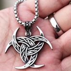 Paslanmaz Çelik Odin Triquetra Üçleme Kelt Viking Kolye
