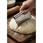 Paslanmaz Çelik Ölçü Rehberli Hamur Kesici & Hamur Şekillendirici Spatula (11x14 cm)