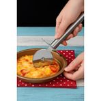 Paslanmaz Çelik Pizza Kesici – Yuvarlak Bıçaklı Ergonomik Mutfak Aleti - Gri