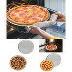 Paslanmaz Çelik Pizza Tepsisi,Delikli Lahmacun Ve Pizza Tavası,Fırın Tepisisi 36 cm Büyük Boy