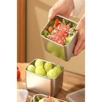 Paslanmaz Çelik Saklama Kabı 5'li Set Çelik Saklama Kabı - Metalik Gri