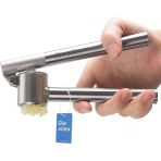 Paslanmaz Çelik Sarımsak Presi – Sarımsak Kesici, Sarımsak Ezici, Sağlam Paslanmaz Çelik Saplı, Pratik Bir Mutfak Yardımcısı Mutfak Aleti, 15,8 X 5 Cm