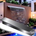 Paslanmaz çelik şelale, çöplük, çeşme seti, 120 cm, havuz için su dekoratif elemanı, dış bahçe, veranda ve kaya taşı, peyzaj aksesuarı ideal çift