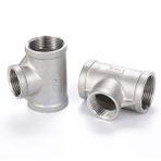 Paslanmaz Çelik Tee Boru Ek Parçaları 3/4 '' x 3/4 '' x 3/4 '' NPT Eşit Boru Konnektörü Su Yağı Hava Gazı Taşımacılığı için (2 Adet)