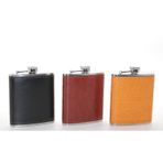 Paslanmaz Çelik Tekli 7 Oz Derili Matara Alk2660 FRTKGT55MT3-KH-ALK2660
