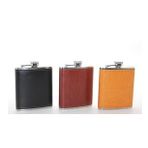 Paslanmaz Çelik Tekli 7 Oz Derili Matara Alk2660