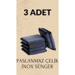Paslanmaz Çelik Telli Bulaşık Süngeri 3’lü, Dayanıklı ve Pratik Temizlik Aracı - Seçenek 1