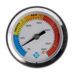 Paslanmaz Çelik Termometre Bi-Metal Termometre Kadranlı Termometre 0~280 ℃ Izgara Barbekü Sigara İçen Fırın için
