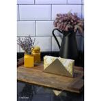 Paslanmaz Çelik Üçgen Peçetelik - Çok Amaçlı / Masaüstü Dekoratif Peçetelik - 18 x 9 cm - Metalik Gri