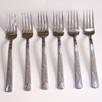 Paslanmaz Çelik Yemek Çatalı Set Boncuk Md 20cm 6 Adet Orta Kalite Çatal Günlük Kullanıma Sofra Seti
