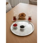 Paslanmaz Çelik Yemek Sunum Tepsisi 37 cm Geleneksel Çay Kahve Sini No:40