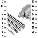 Paslanmaz Çubuk Çelik 304 Krom Mil Saf 2-3-4-5-6-7-8-10-12-20+ mm