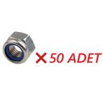 Paslanmaz Fiberli Somun. M6. 50 Adet. 6mm.
