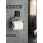 Paslanmaz Kapaksız Tuvalet Kağıdı Askılığı Wc Kağıtlık Tutucu Siyah