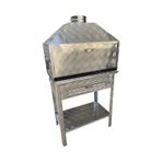 Paslanmaz Kömürlü Mangal 35 X 60 Cm Dik Bacalı Barbekü