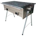 Paslanmaz Kömürlü Mangal 35 x 60 cm Portatih Ayaklı Kalın Malzeme - STANDART
