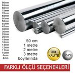 Paslanmaz Krom Çubuk (Dolu Mil) 304 Kalite (Boy Ve Çap Seçeneği)