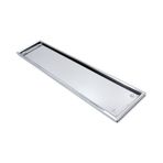 Paslanmaz Krom Metal Nikelajlı Plakalık Dikdörtgen ( 1 adet ) 52.7 CM x 11.5 CM